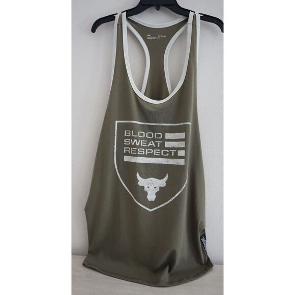 Under Armour 1370487 361 Men's Sz XL Green Project Rock "BSR" Flag Tank Top - Picture 1 of 8